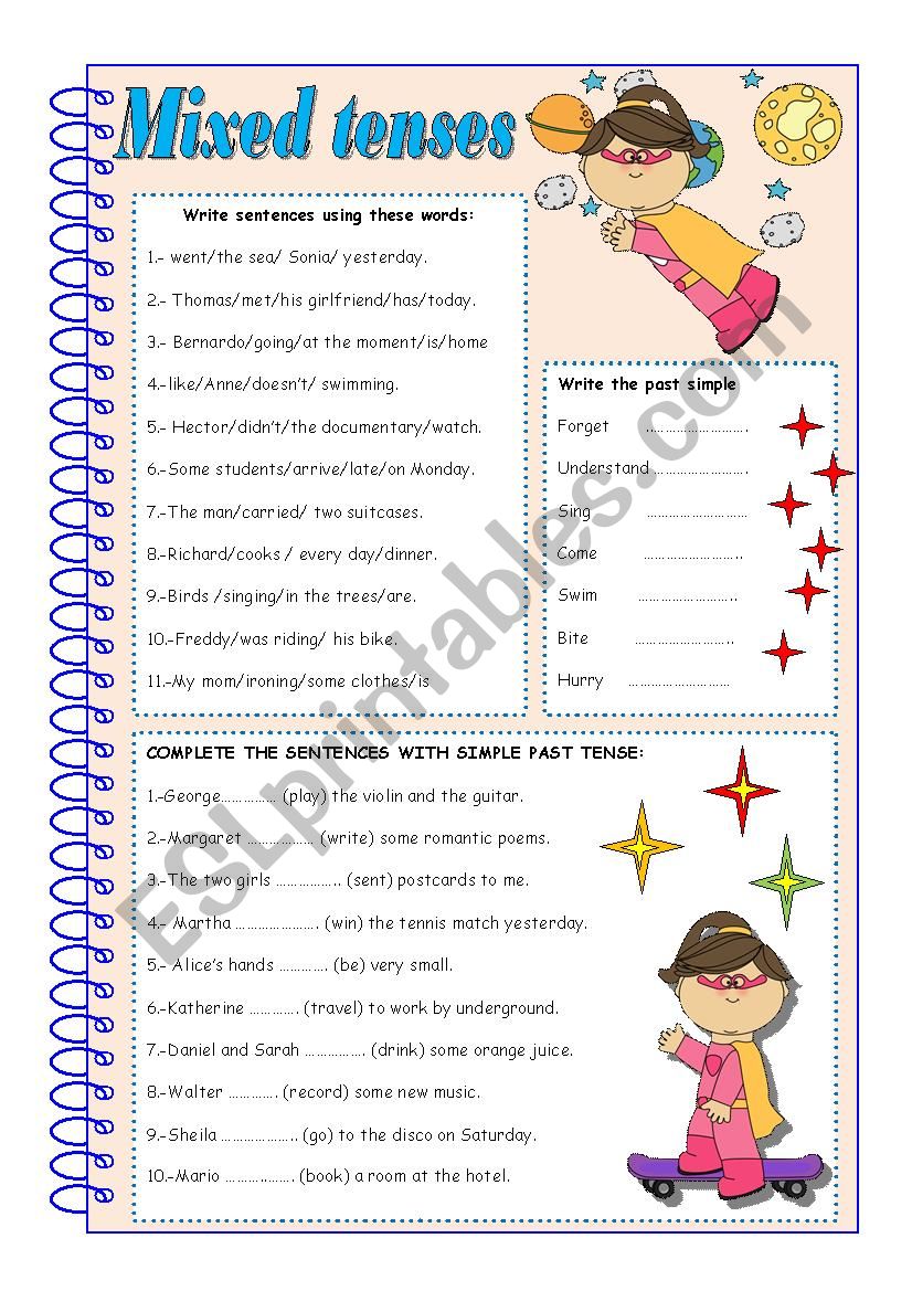 MIXED TENSES worksheet