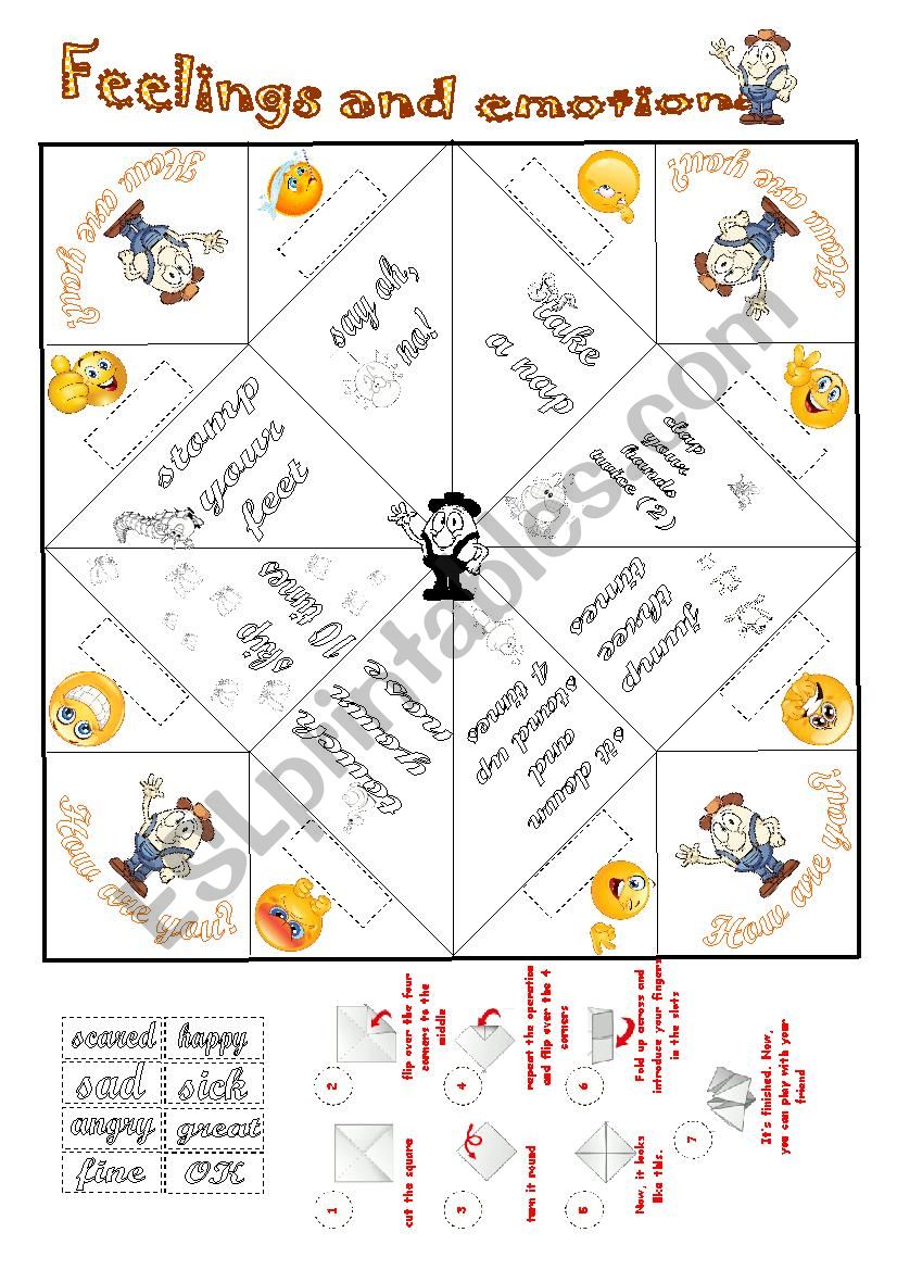 Feelings and actions Catcher worksheet