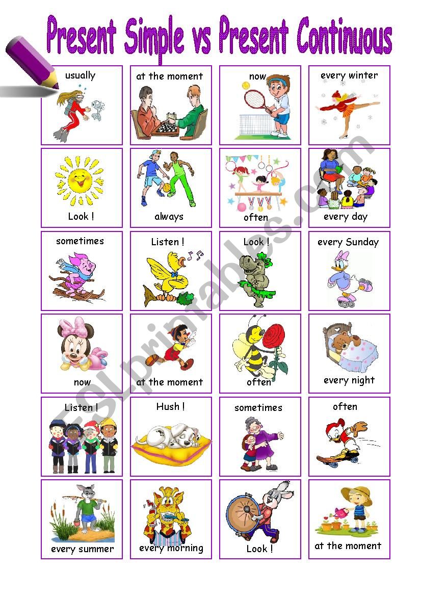 Present Simple vs PresentContinuous