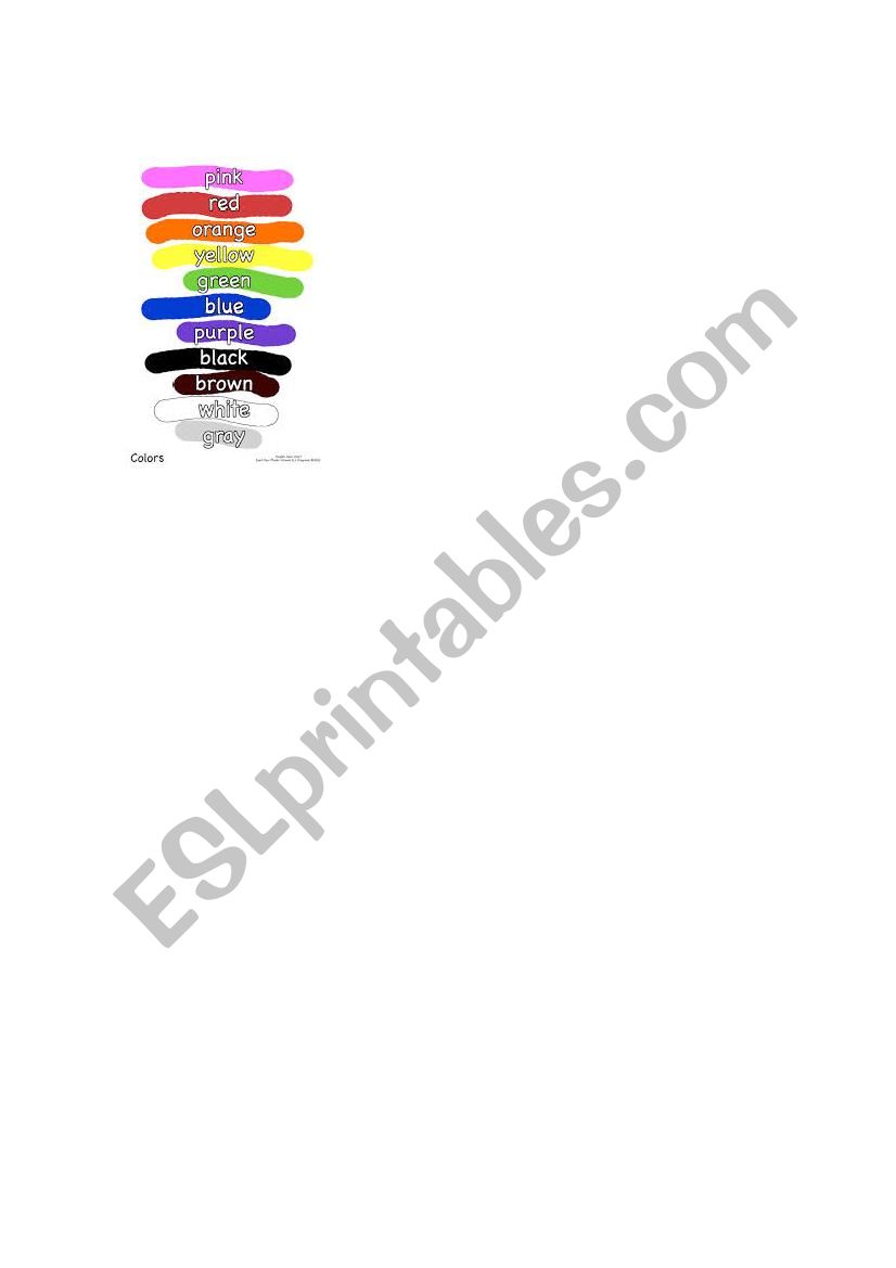 Colours in English worksheet