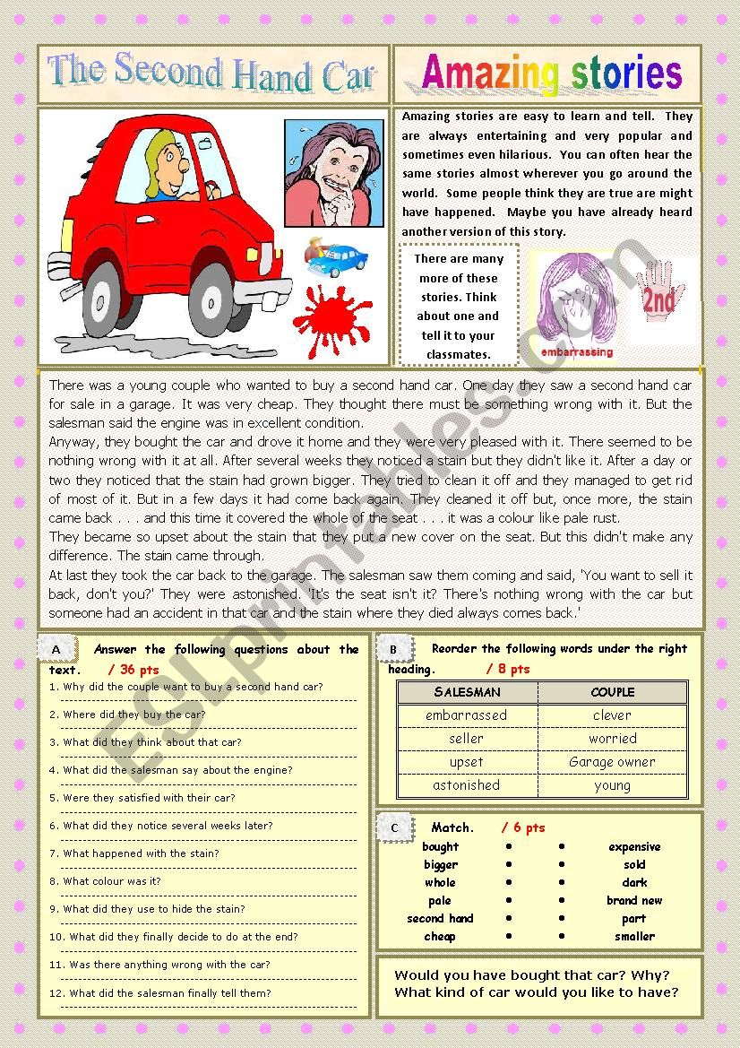 AMAZING STORIES The Second Hand Car (Easy Reader + Voca and Ex) 3/â€¦