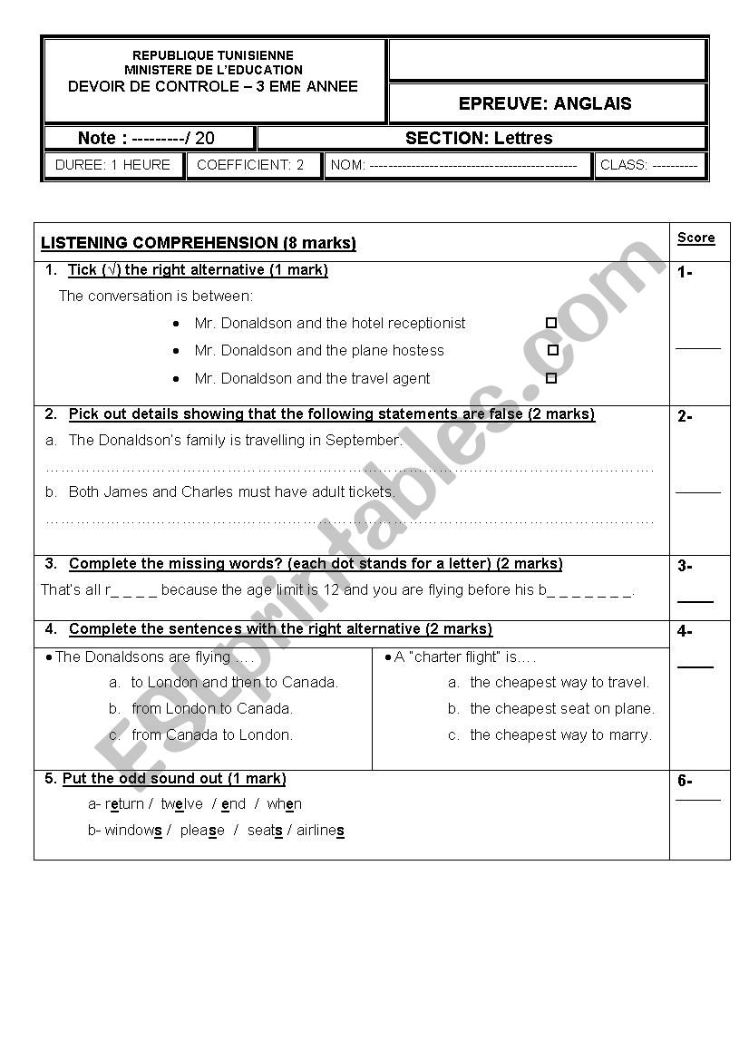 term 2 test  3 worksheet