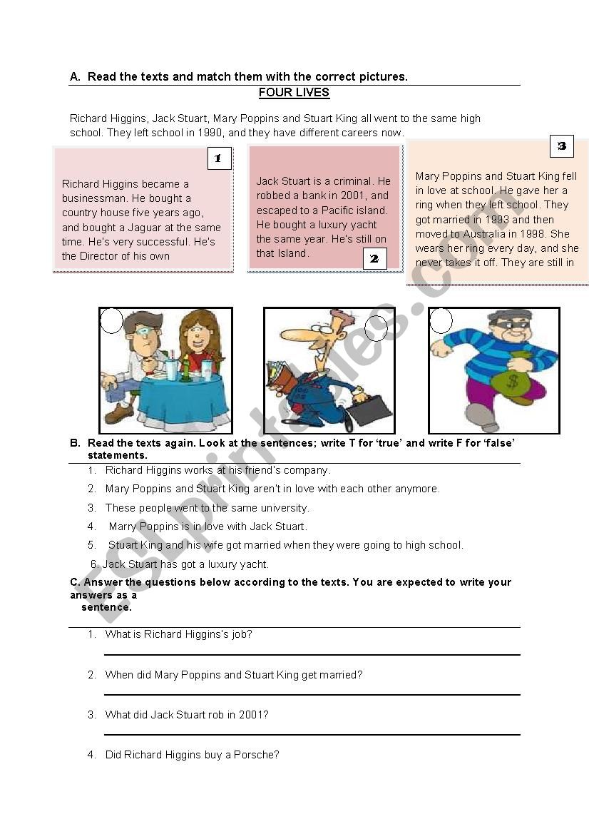 Simple Past Reading worksheet