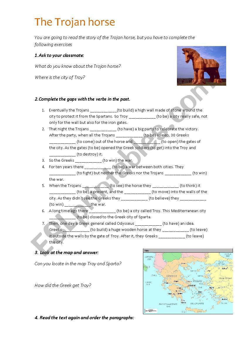 The Trojan horse worksheet