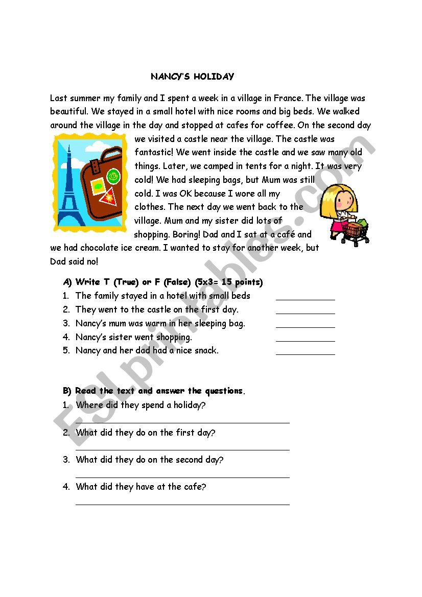 Simple Past Reading worksheet