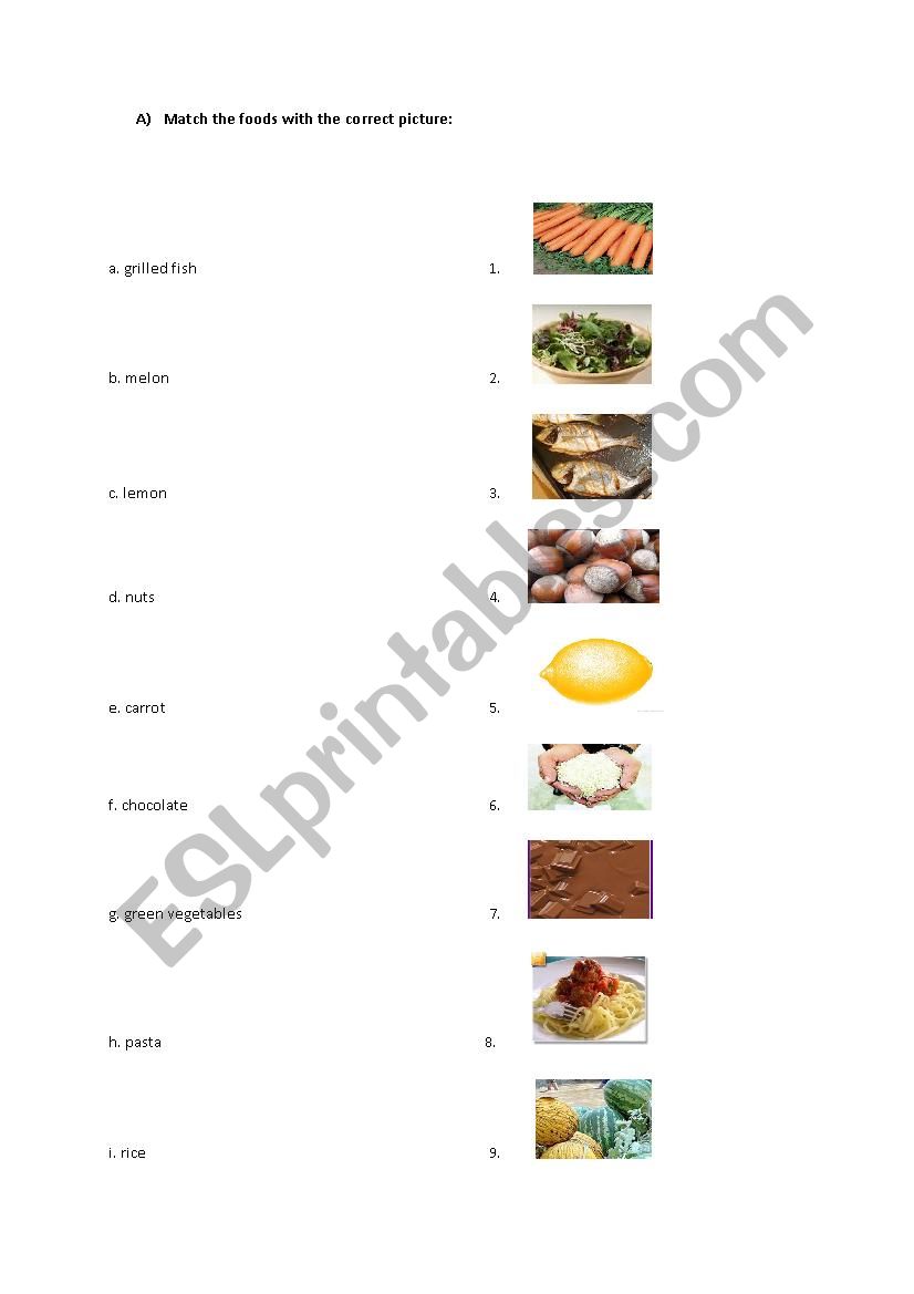 Healthy-Unhealthy Foods Reading