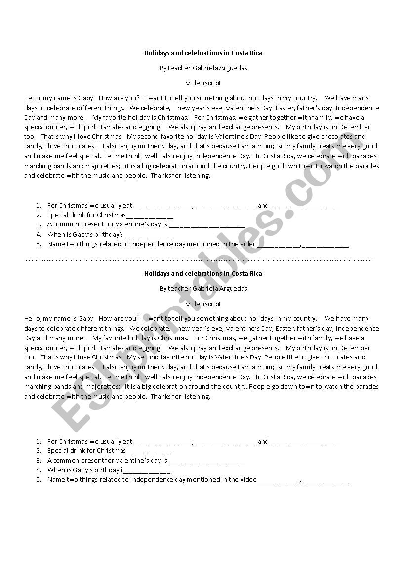 gaby´s christmas worksheet gaby´s christmas worksheet