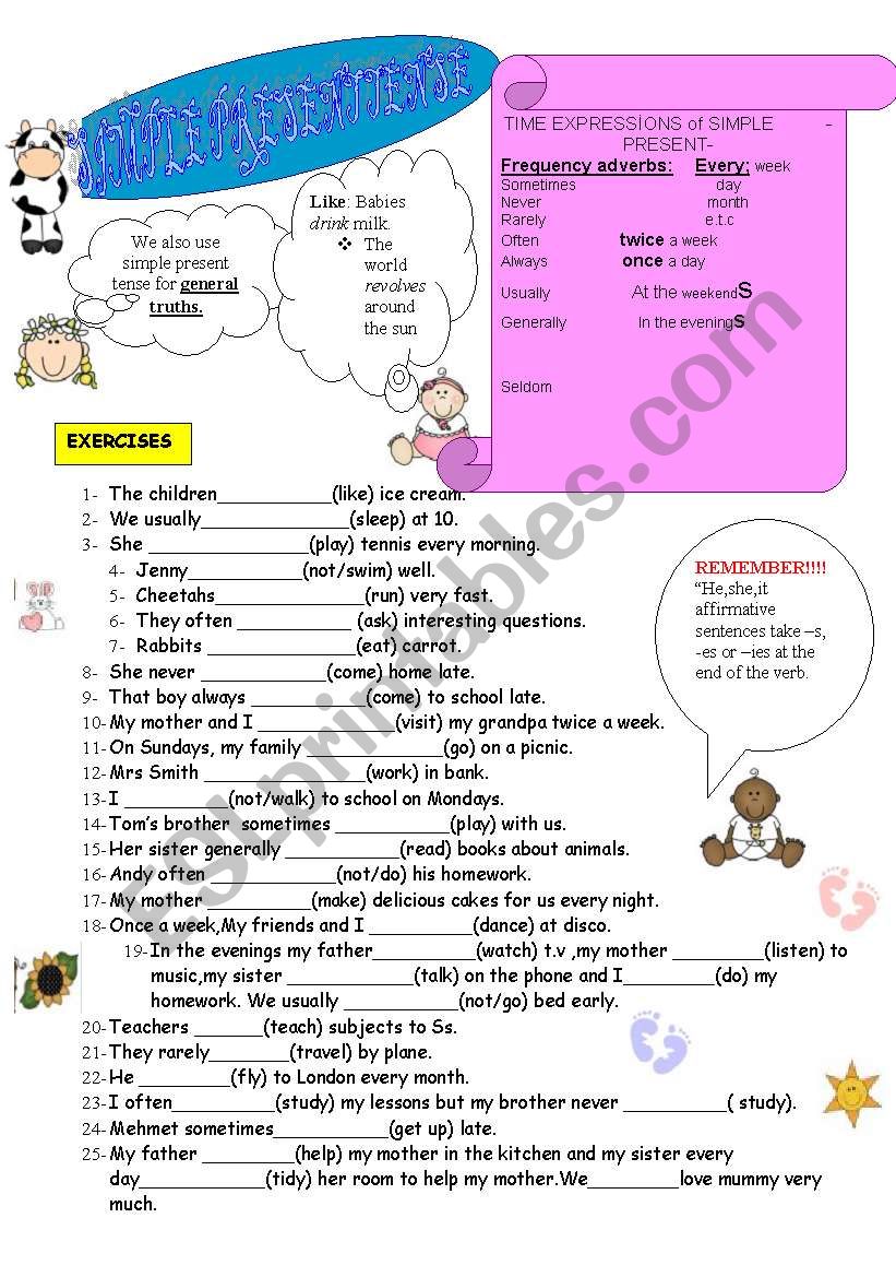 simple present tense worksheet