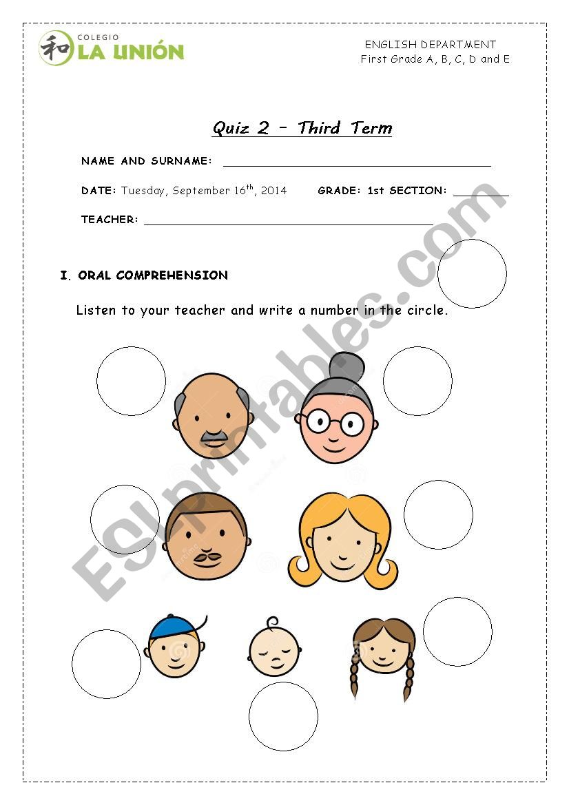 family quiz worksheet