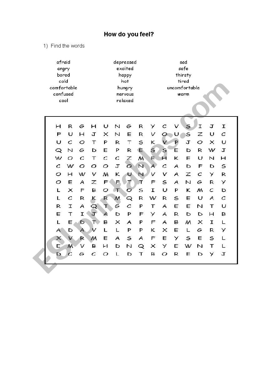 how do you feel? worksheet