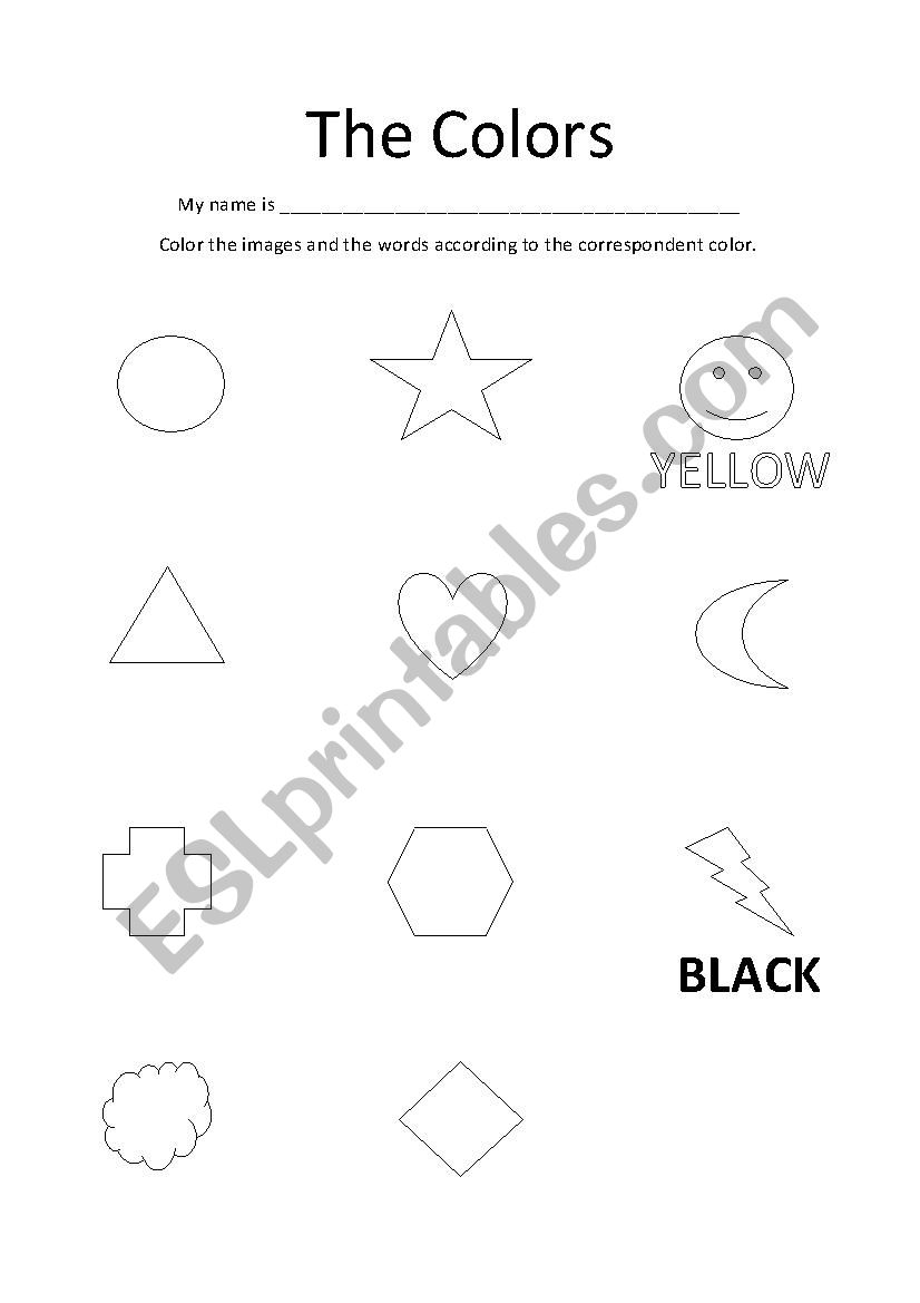 Colours worksheet