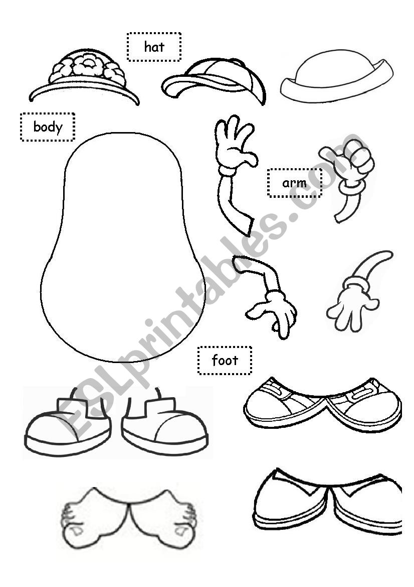 Mr. Mrs. Potato Head worksheet