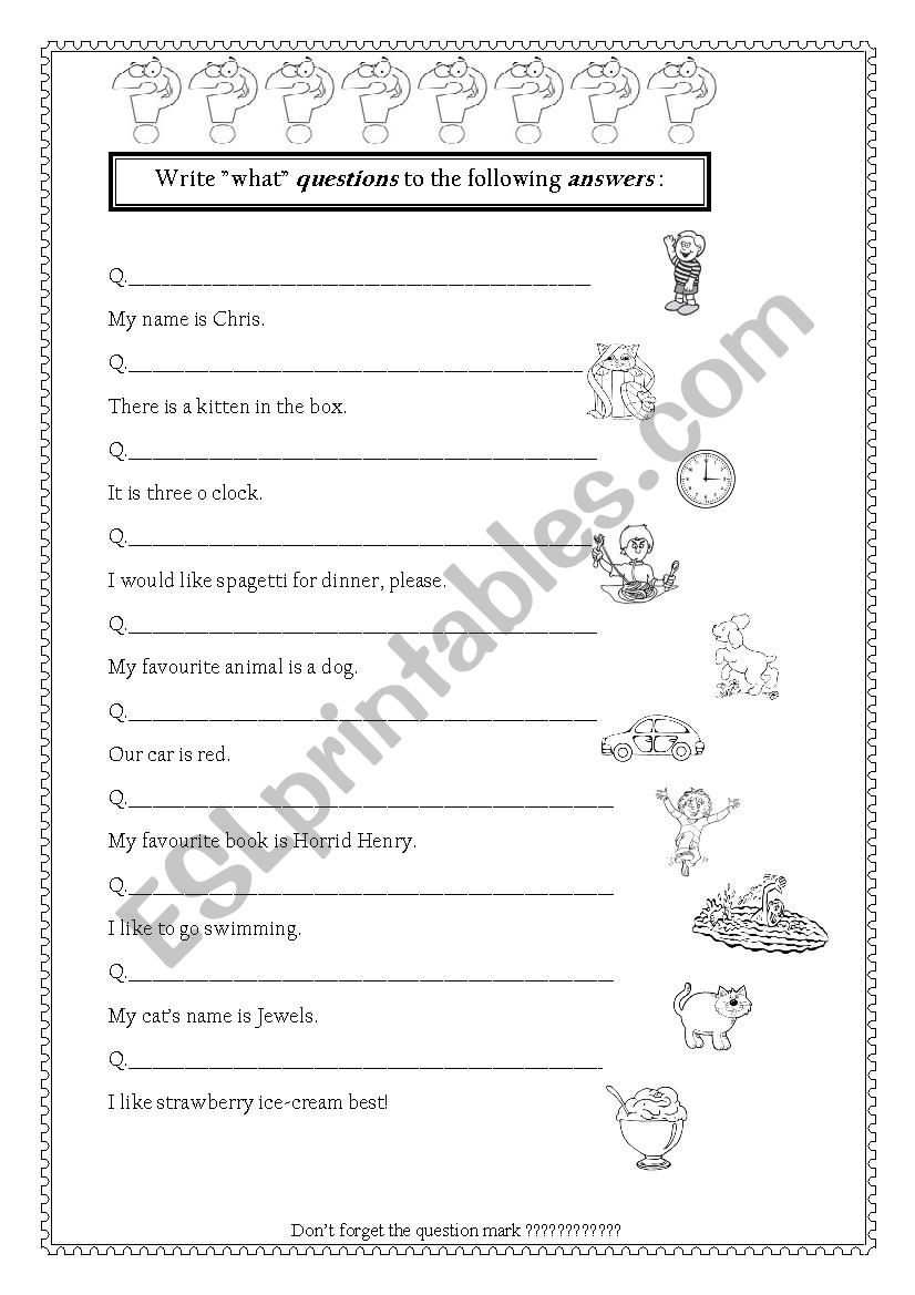 Asking Questions-part 1 worksheet