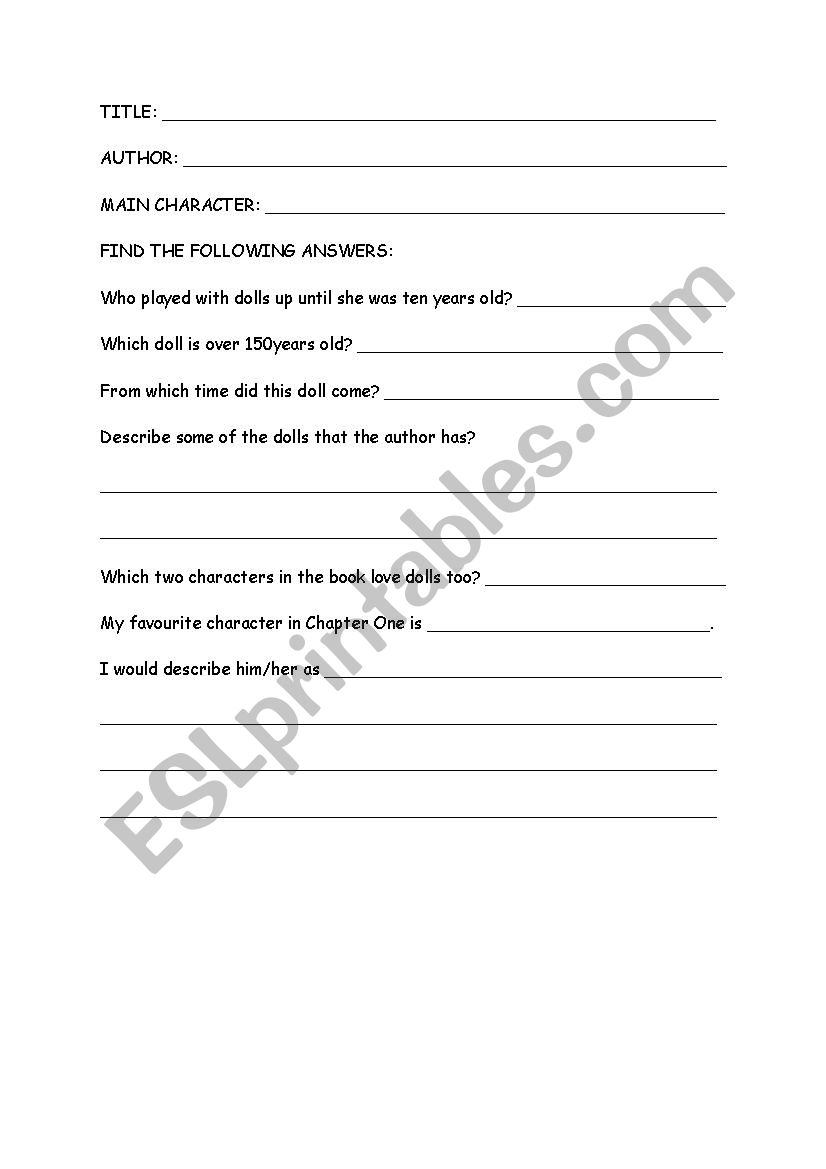 LIZZIE ZIPMOUTH worksheet