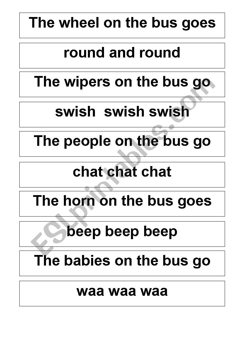 The wheels on the bus worksheet