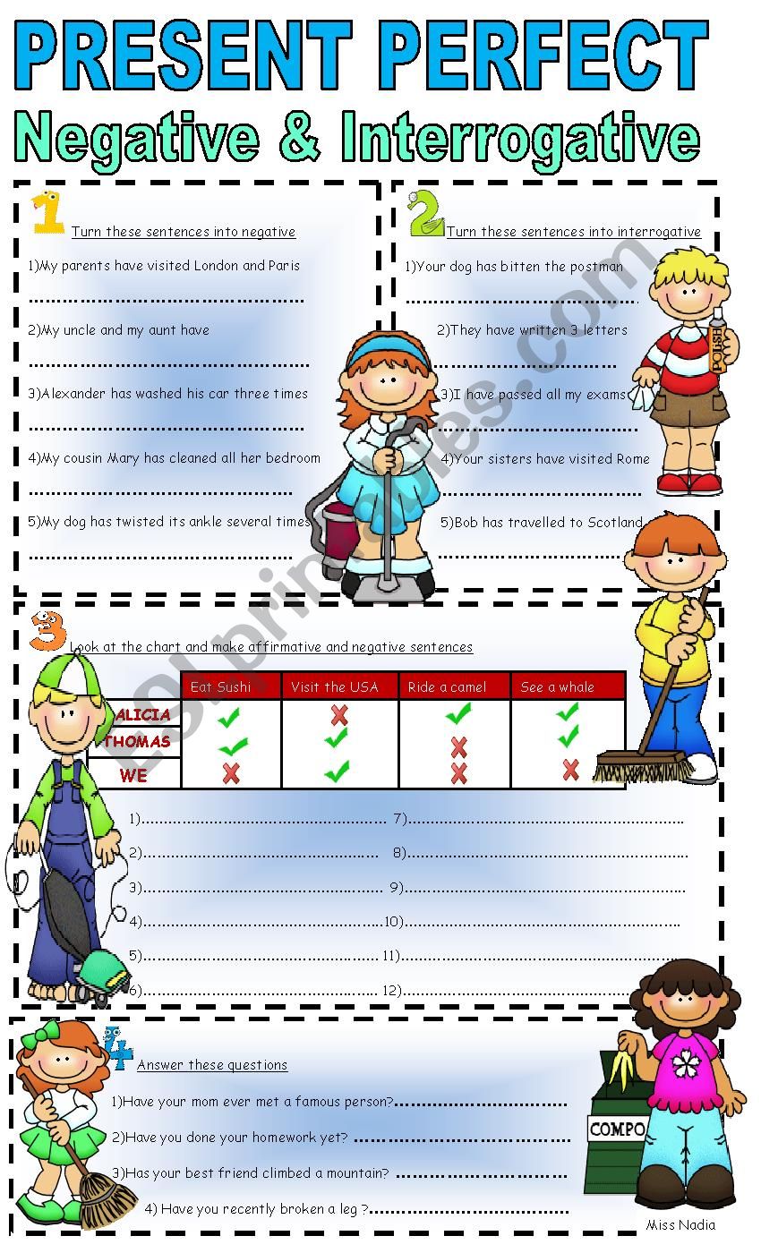 present perfect-part 3 worksheet