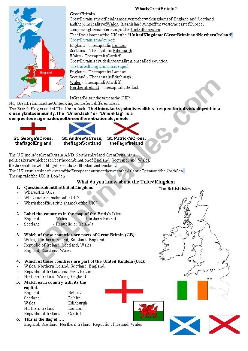 Great Britain worksheet