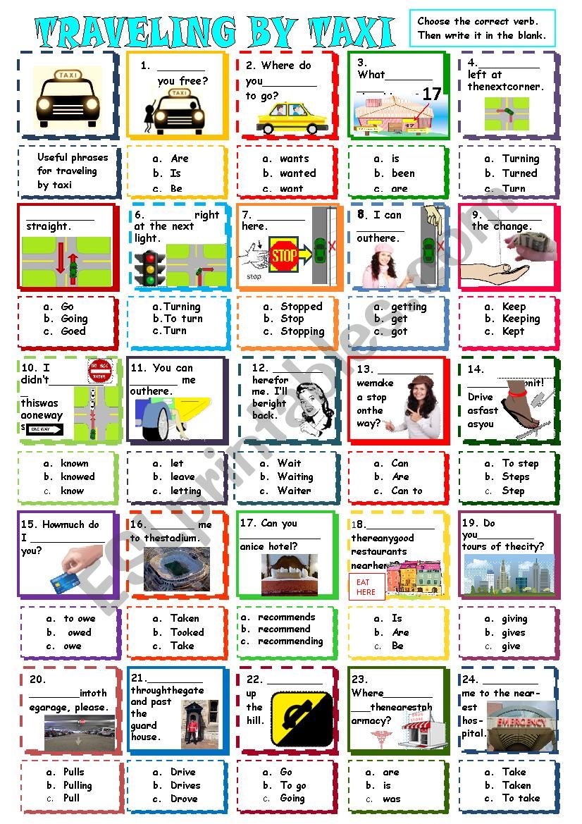 Transportation--Traveling by Taxi--Mixed Verbs