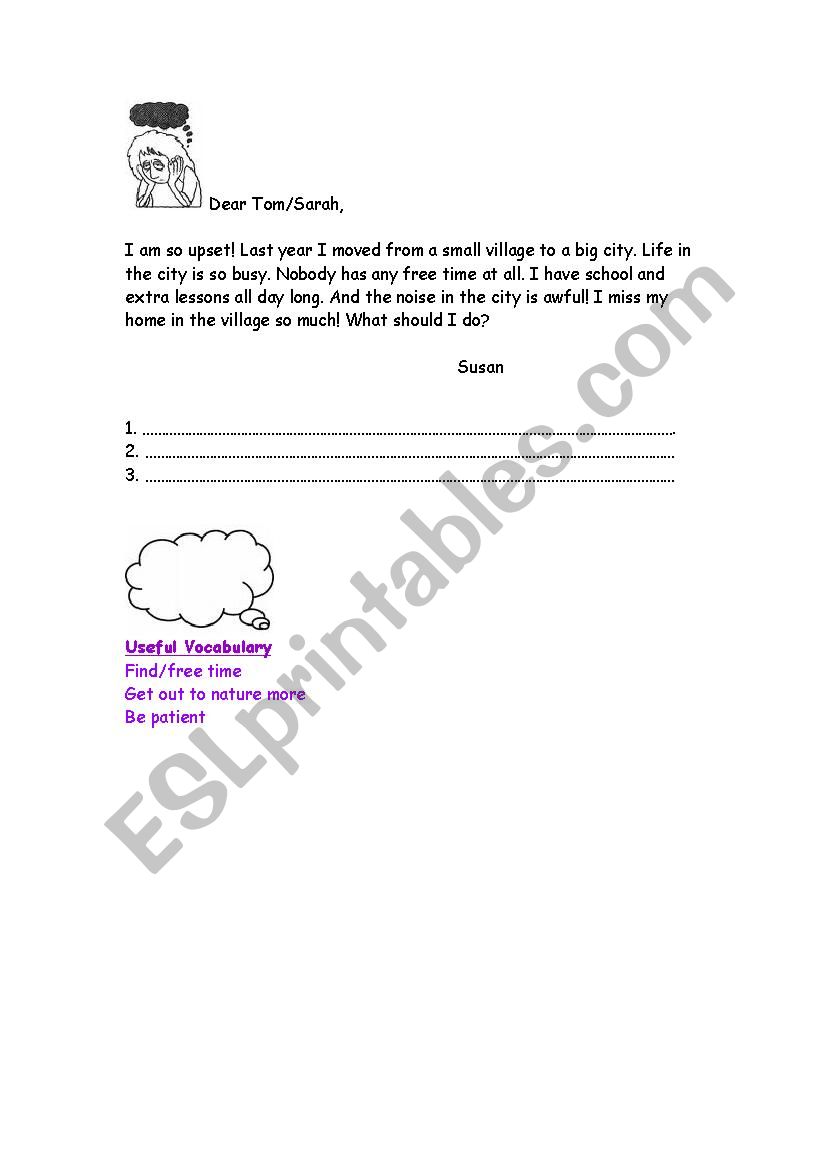 Giving advice worksheet