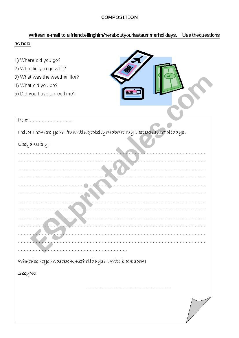 composition - past simple worksheet