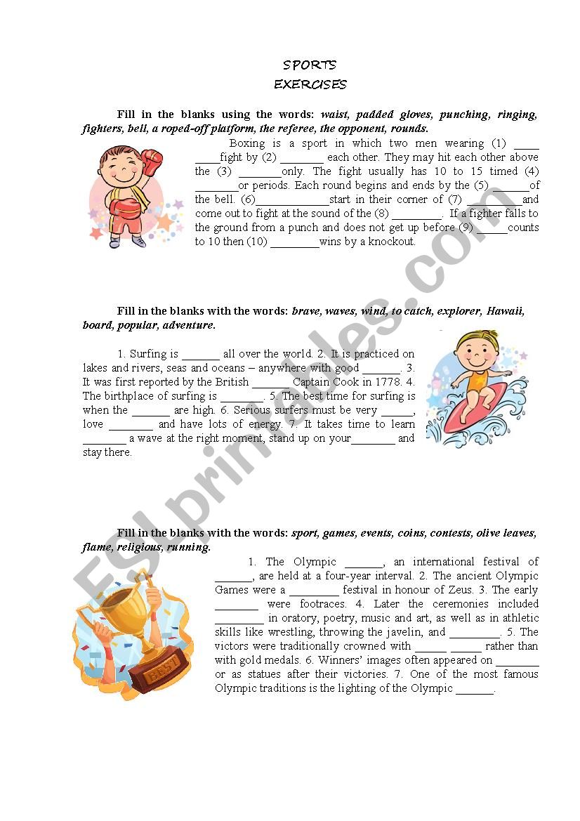 sports worksheet