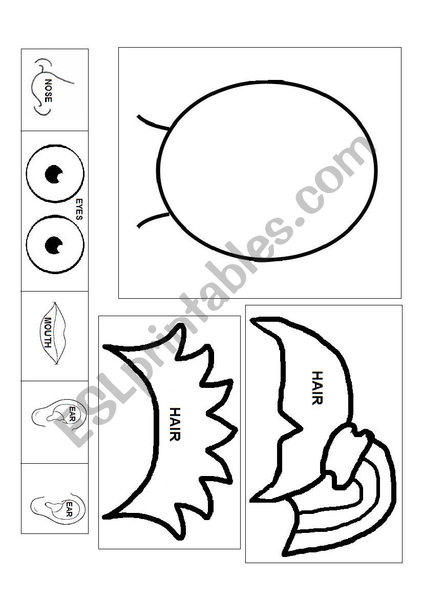 Face girl and boy worksheet