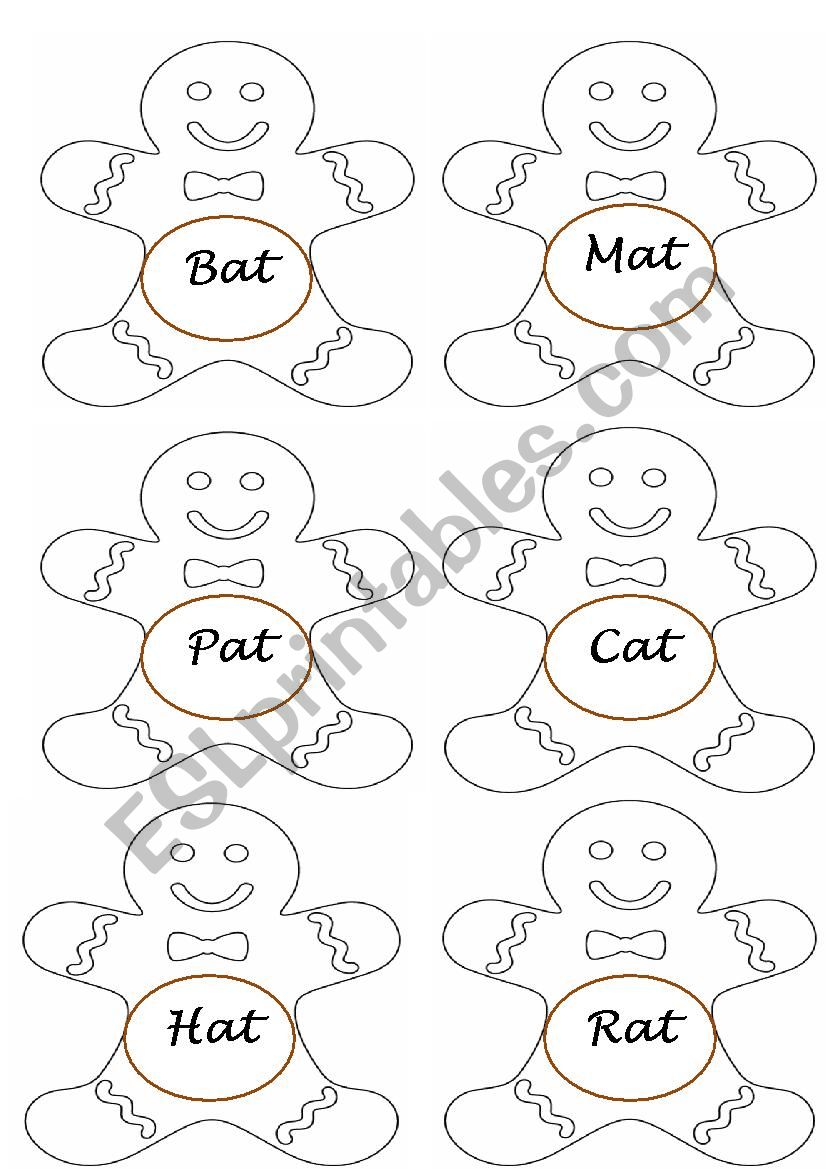 Family words gingerbreads worksheet