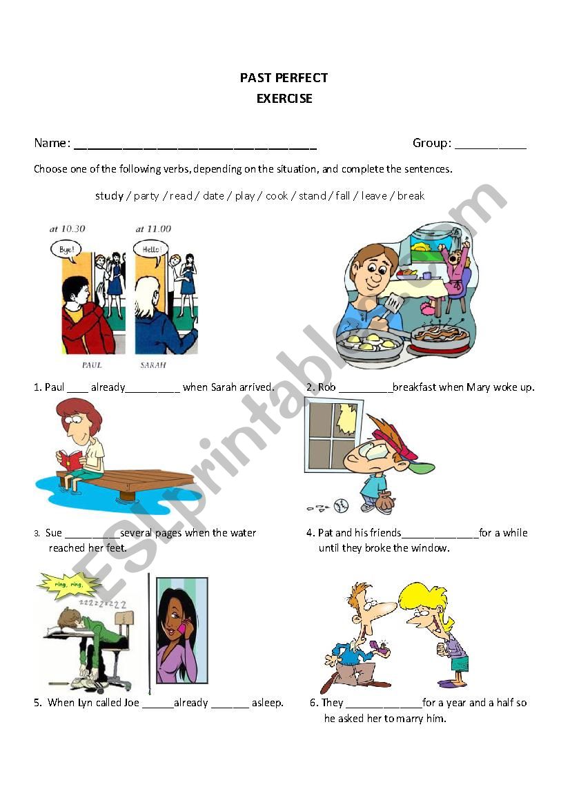 Choose the Verb and Say What Had Happened 