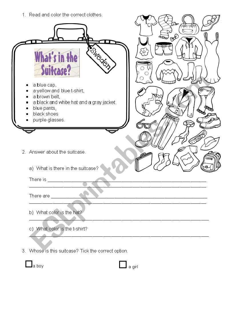 Clothes worksheet