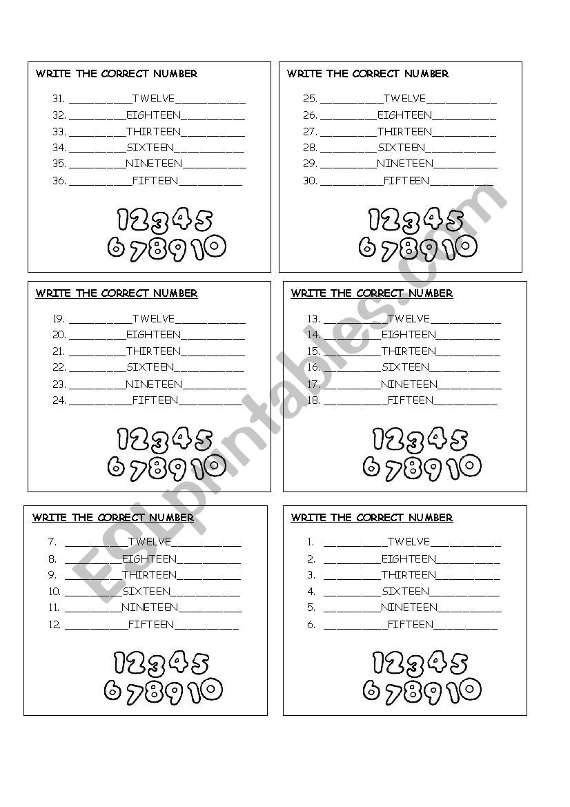 Numbers Esl Worksheet By Mari28