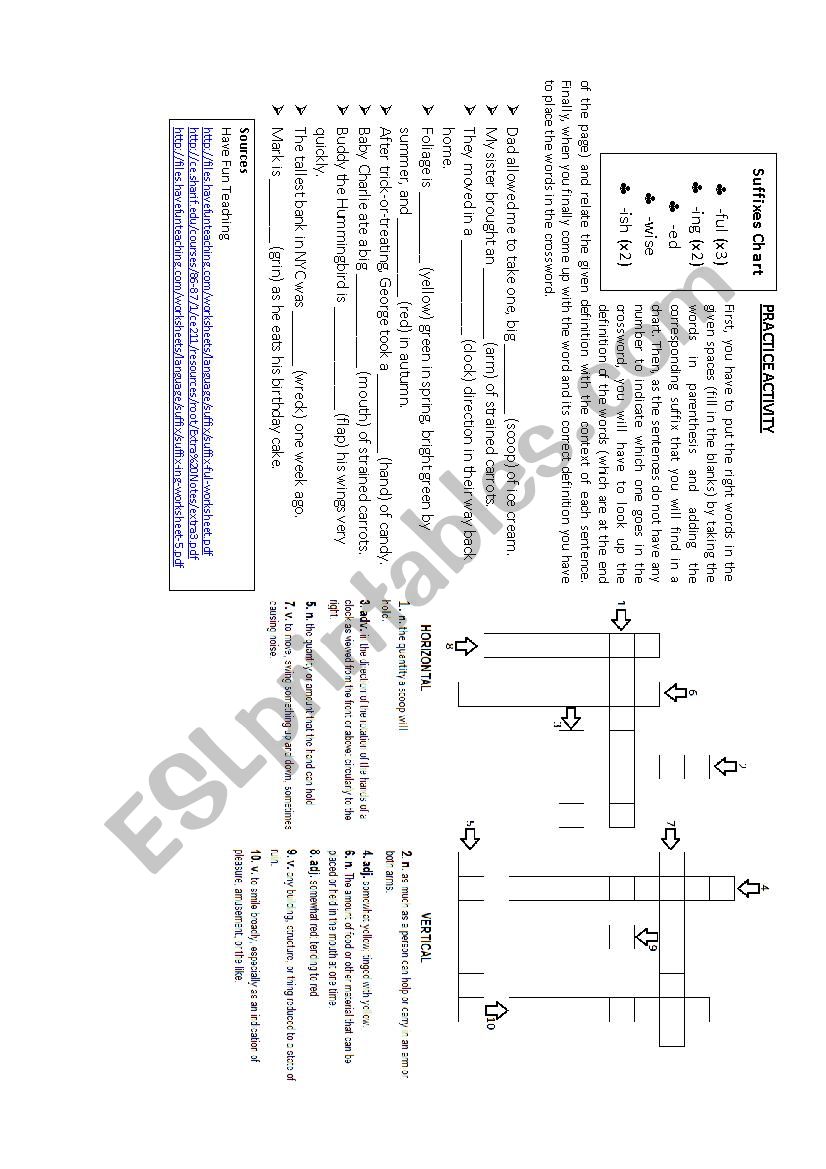 Derivational Suffixes Printable Esl Worksheet By Professorsaris