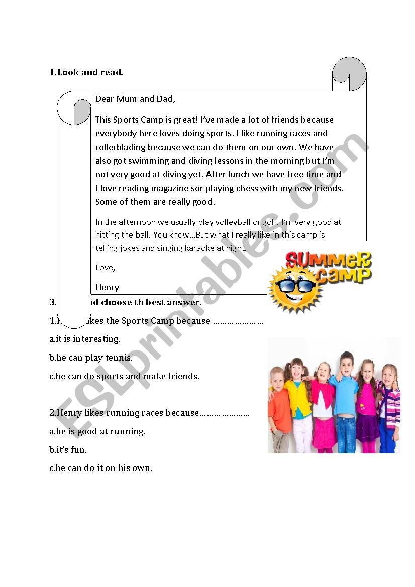 reading Comprehension worksheet