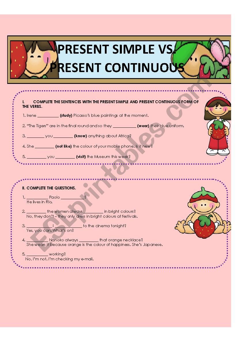 Simple Present vs. Present Continuous