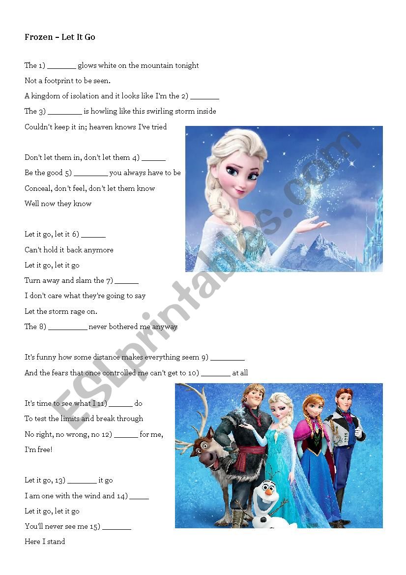Disney - Frozen Activity worksheet