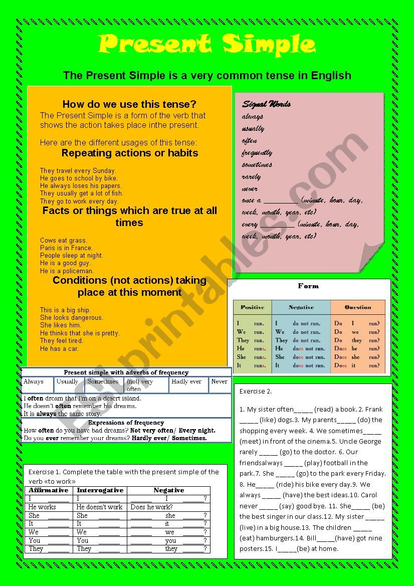 Present Simple Tense worksheet