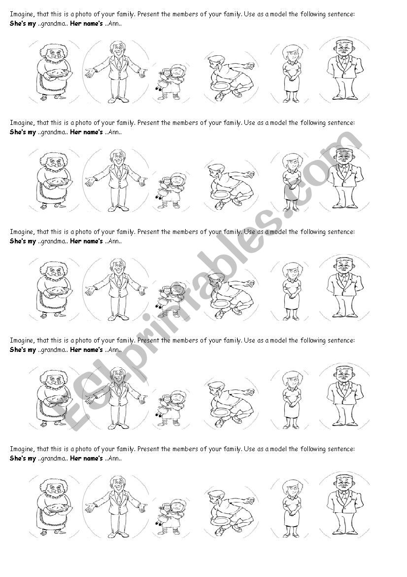 family members worksheet