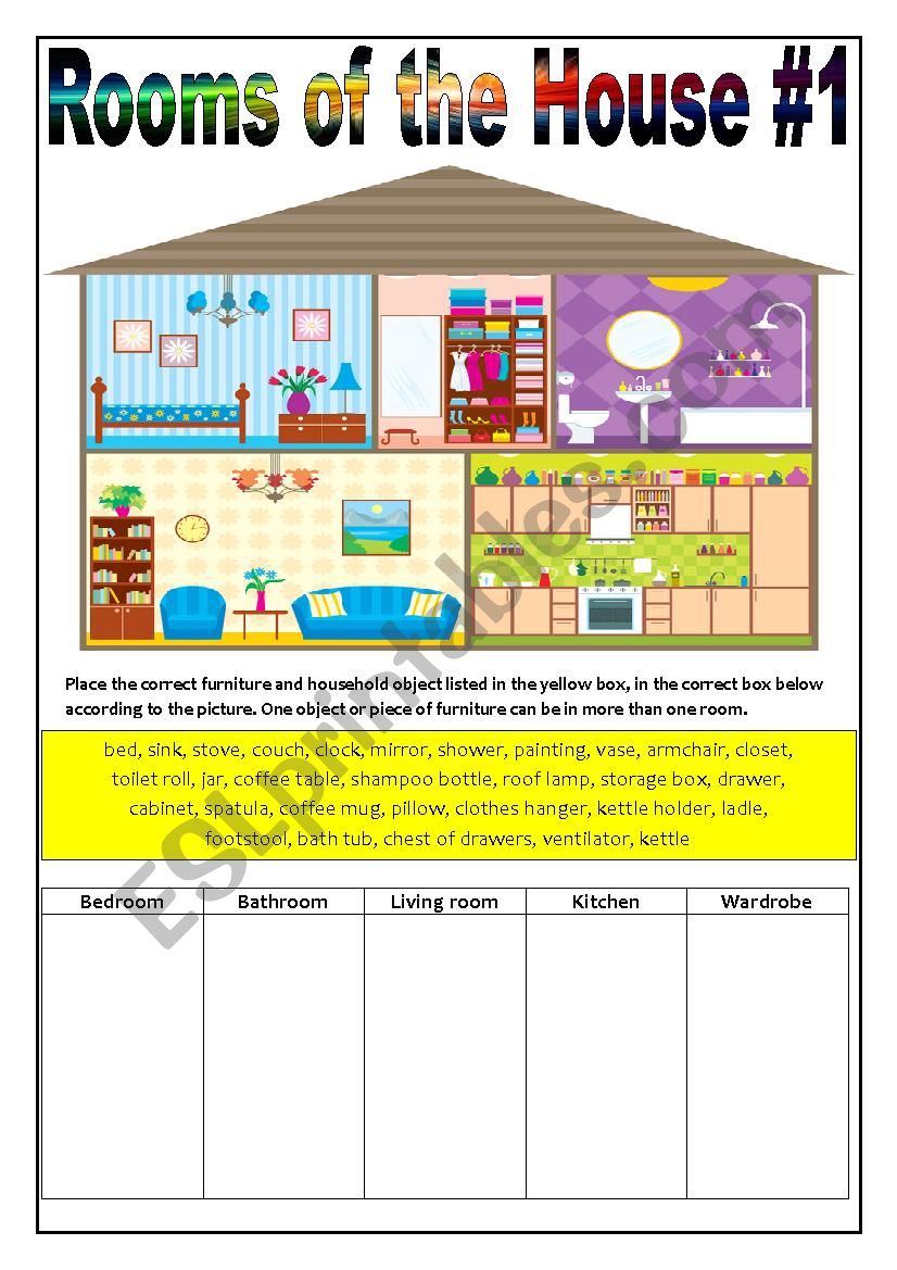 Rooms of the House worksheet