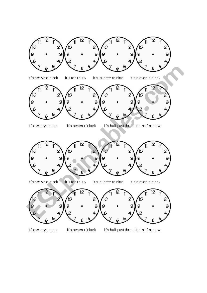 what time is it? worksheet