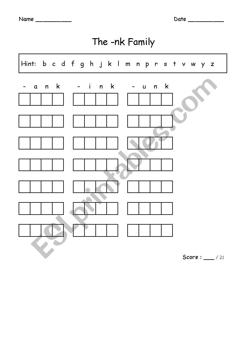 CVCC Words worksheet