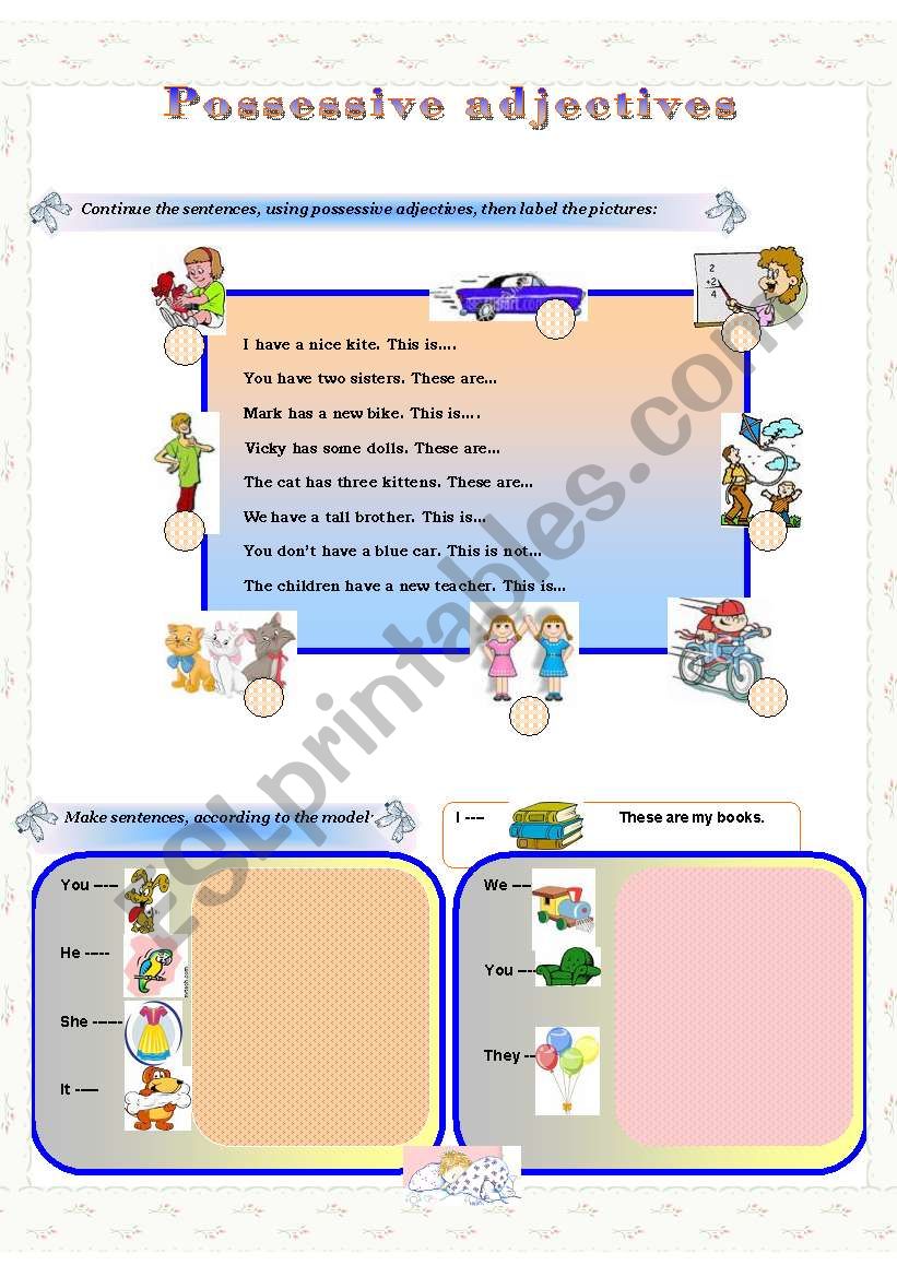 POSSESSIVE ADJECTIVES worksheet