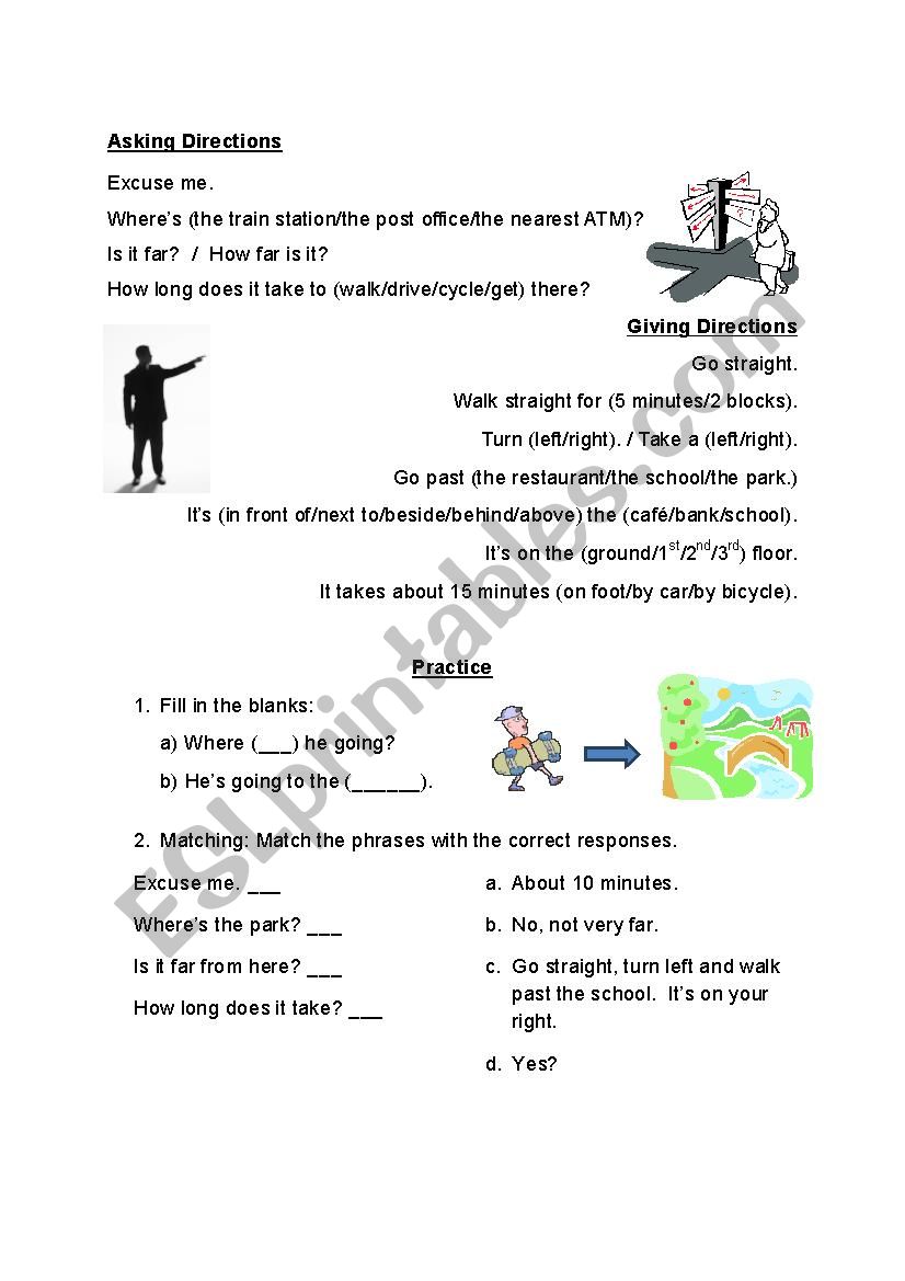 Asking and Giving Directions worksheet