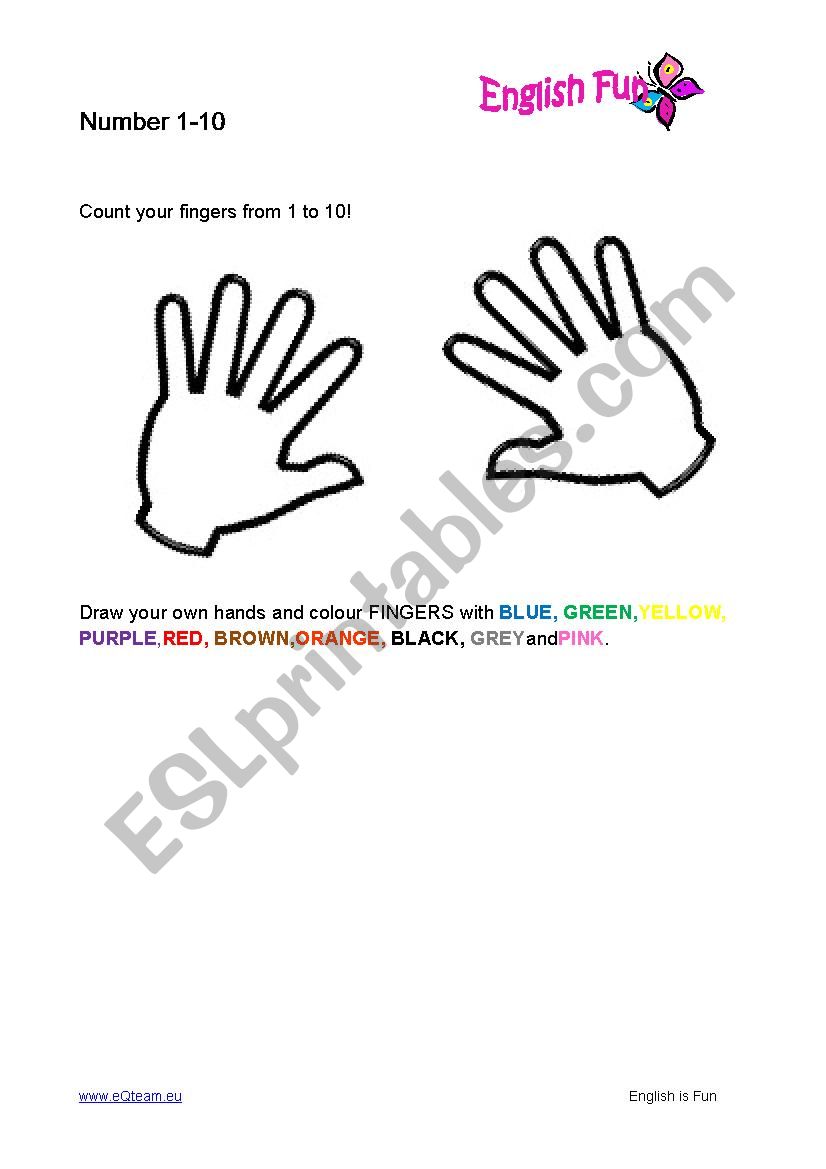10 Fingers worksheet