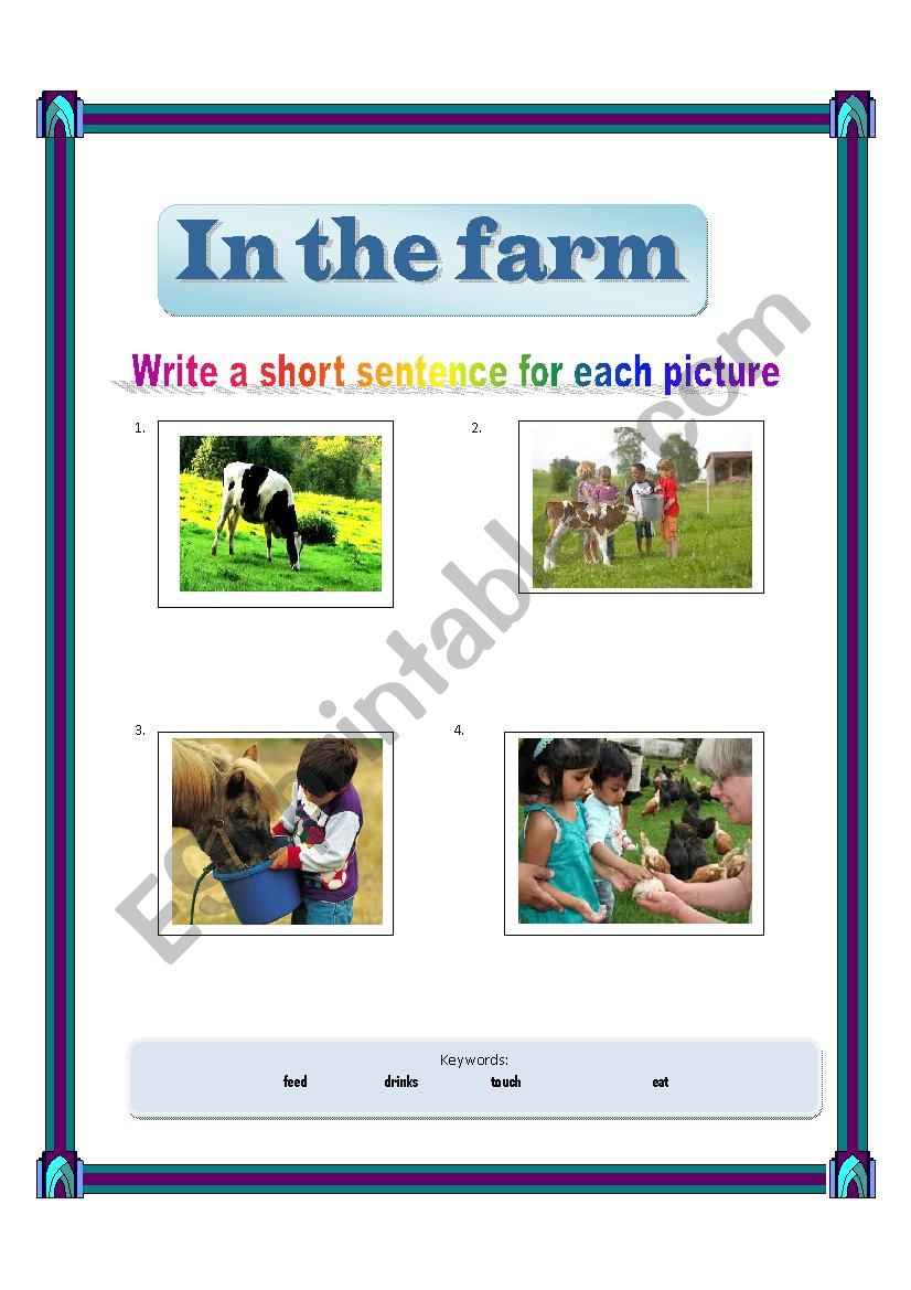 Picture description worksheet