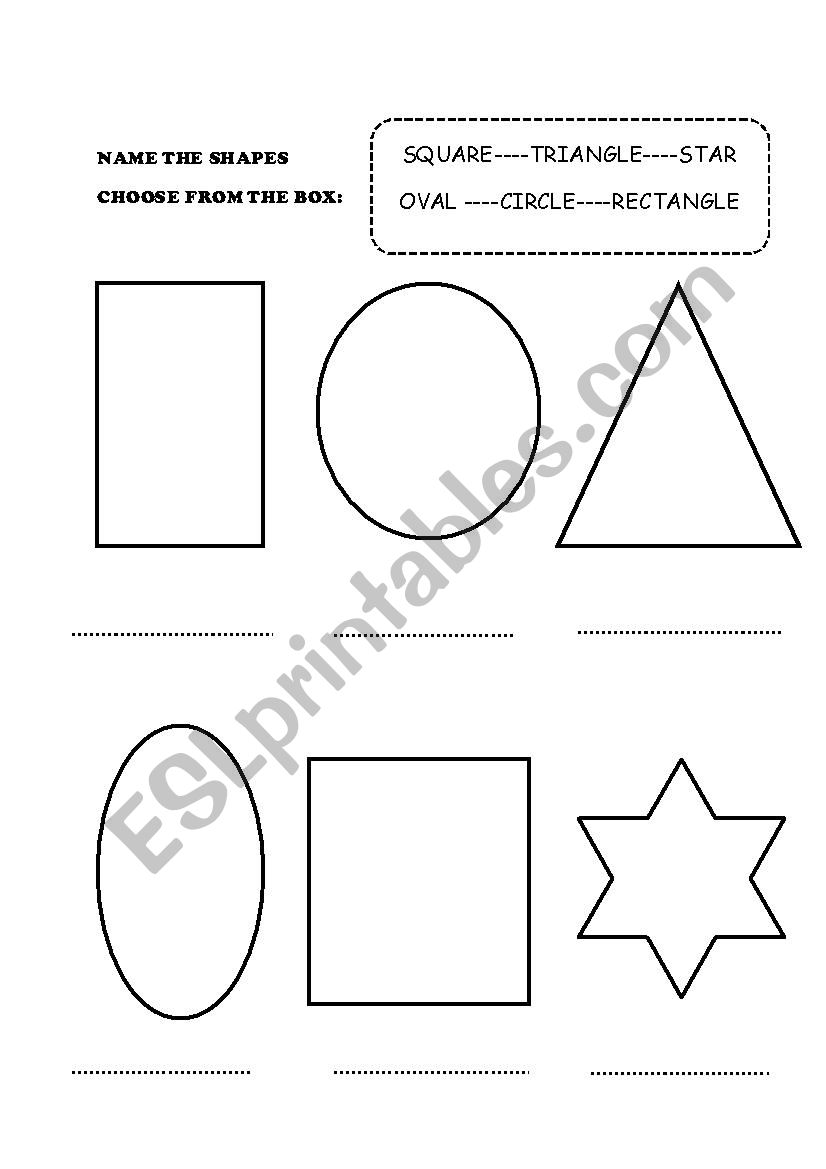 NAME THE SHAPES worksheet