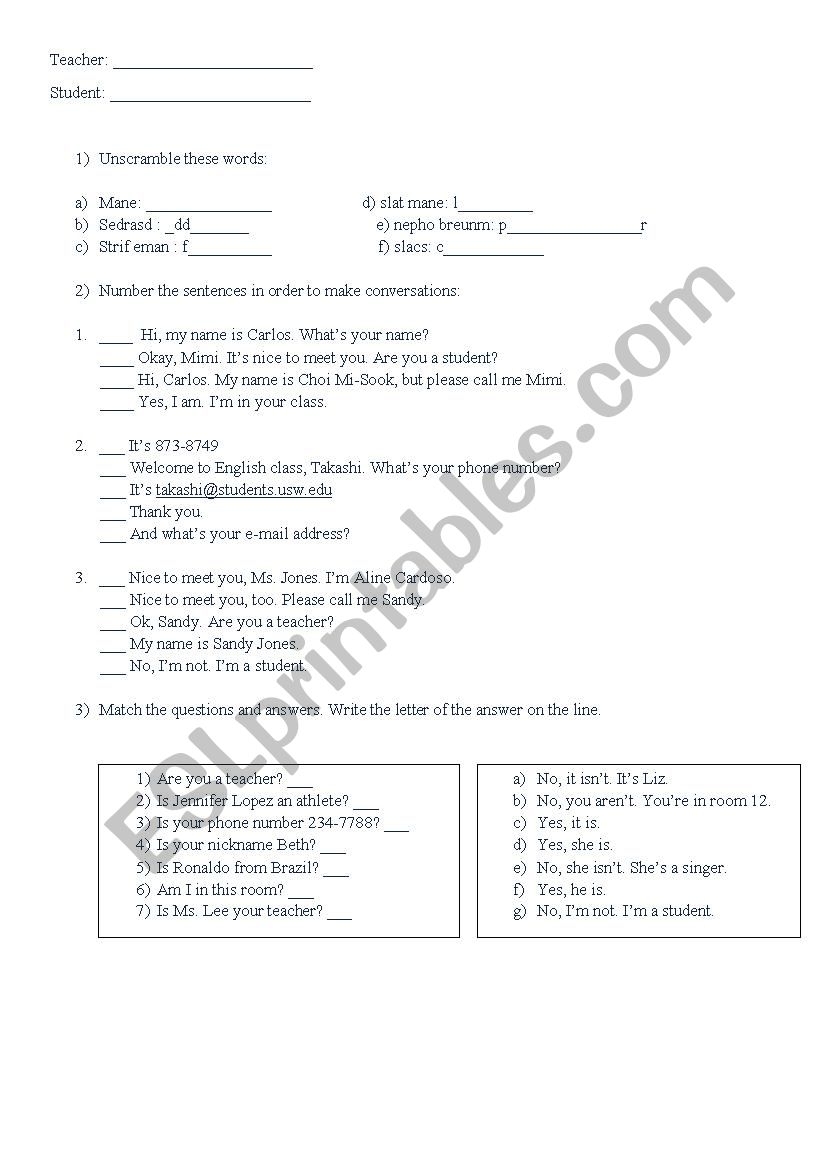 Verb TO BE Exercises worksheet
