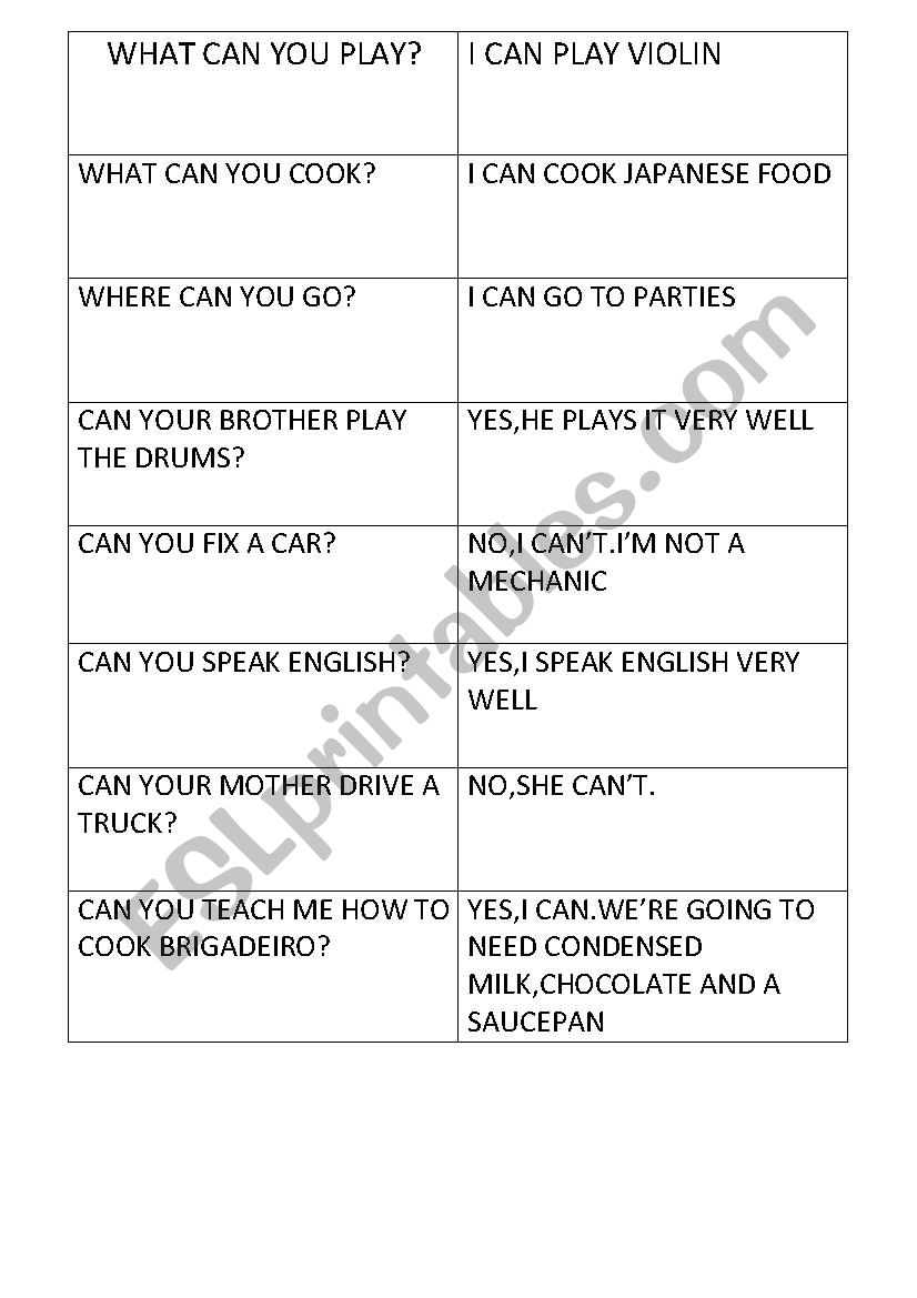 Can worksheet