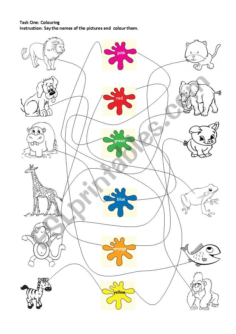 colours worksheet