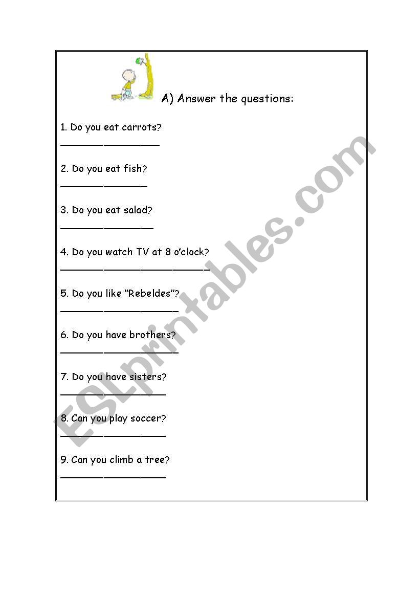 Answer the questions worksheet