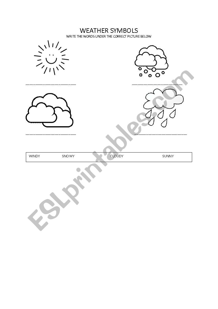 Weather Symbols worksheet