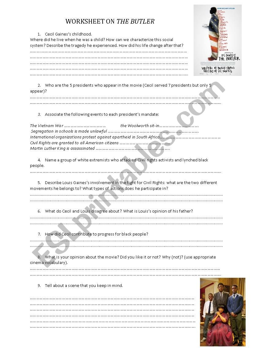 The Butler  worksheet